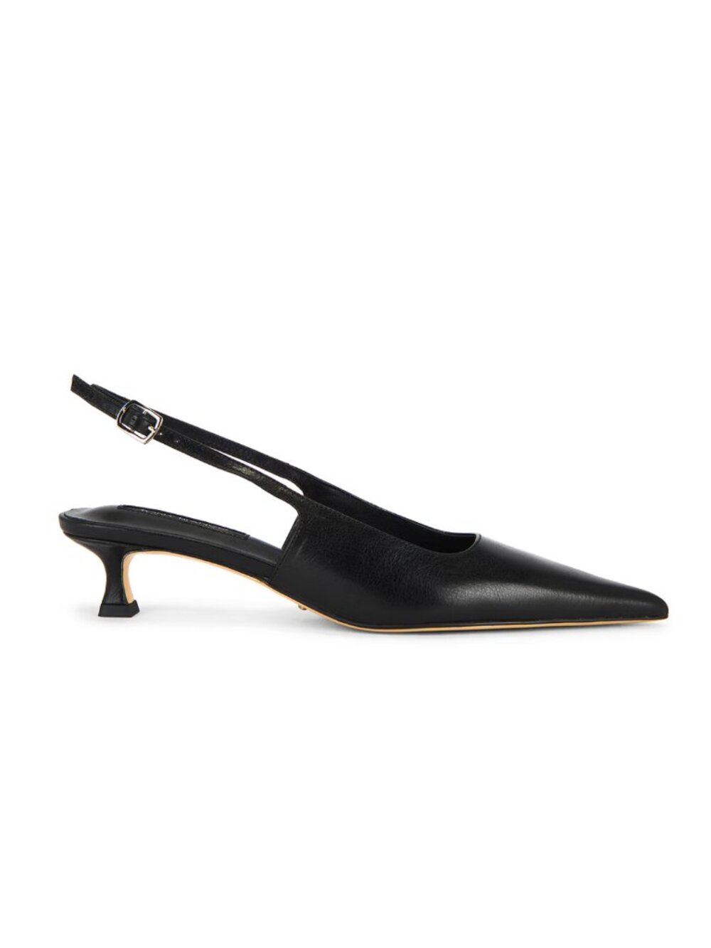 Tony Bianco Crush Slingback Pump Black Vintage Leather Pointed Toe Sling Heels